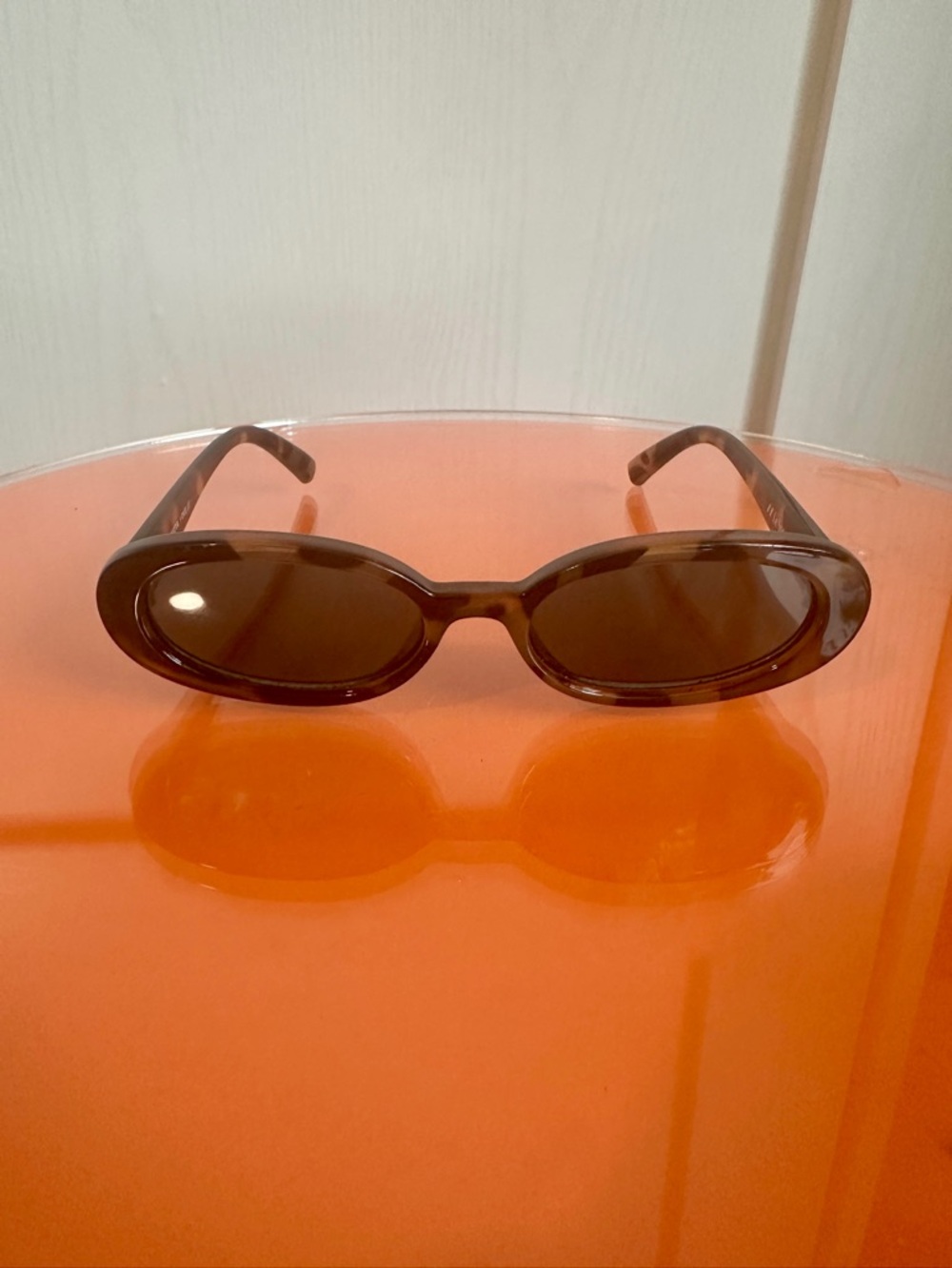 Le Specs Outta Love Classic Oval Brown Tortoise Sunglasses